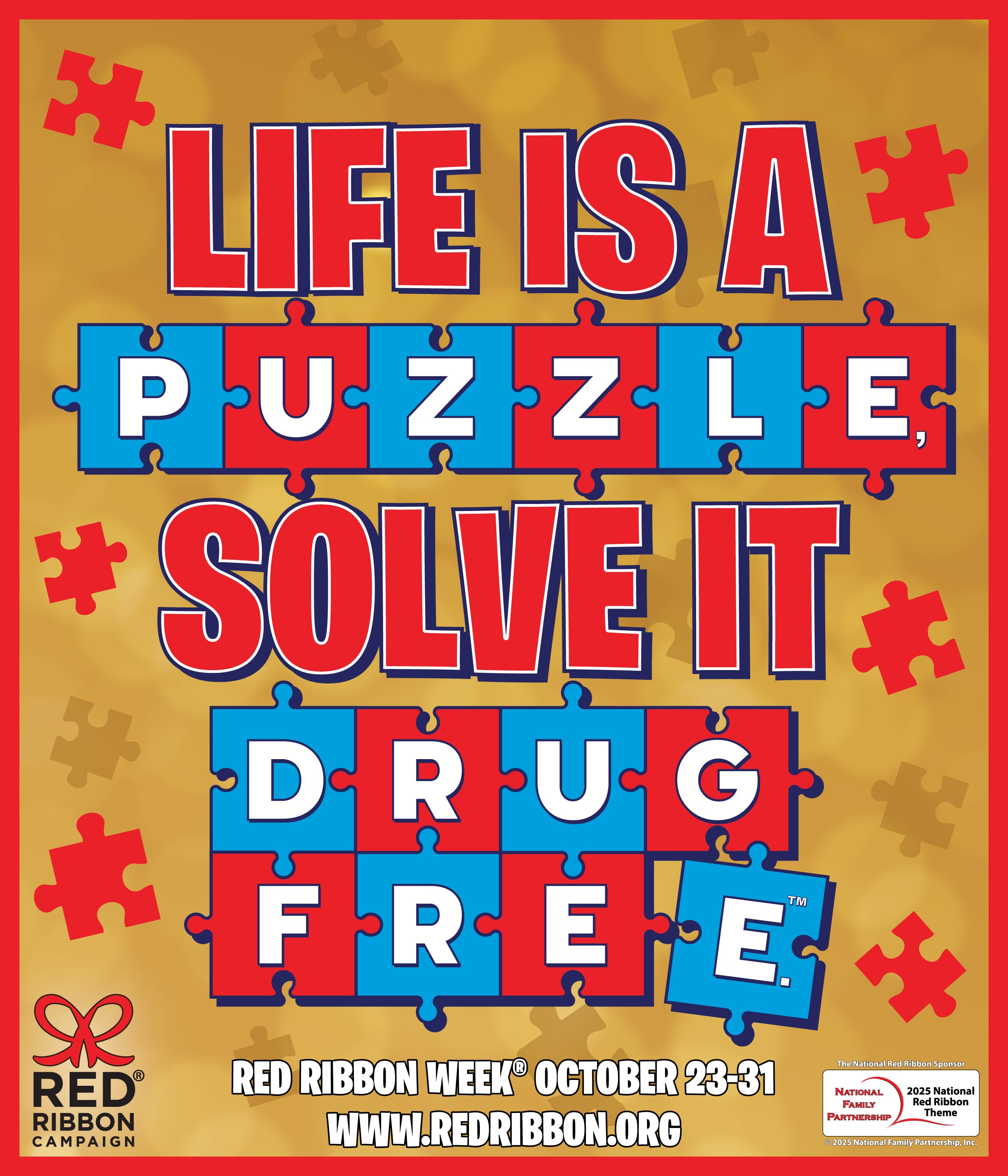 Original national Red Ribbon Week campaign-theme poster; not a photograph of a Griswold school event.