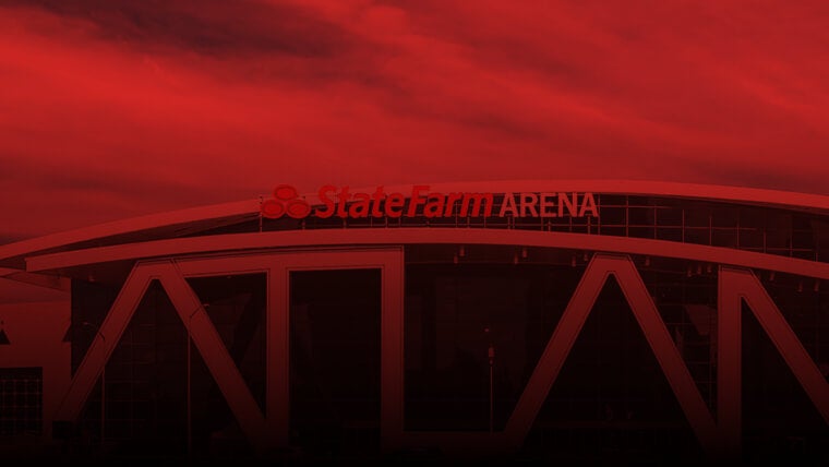 File photo: State Farm Arena in Atlanta, pictured in the venue’s red-toned official image. Not the WNBA Finals.