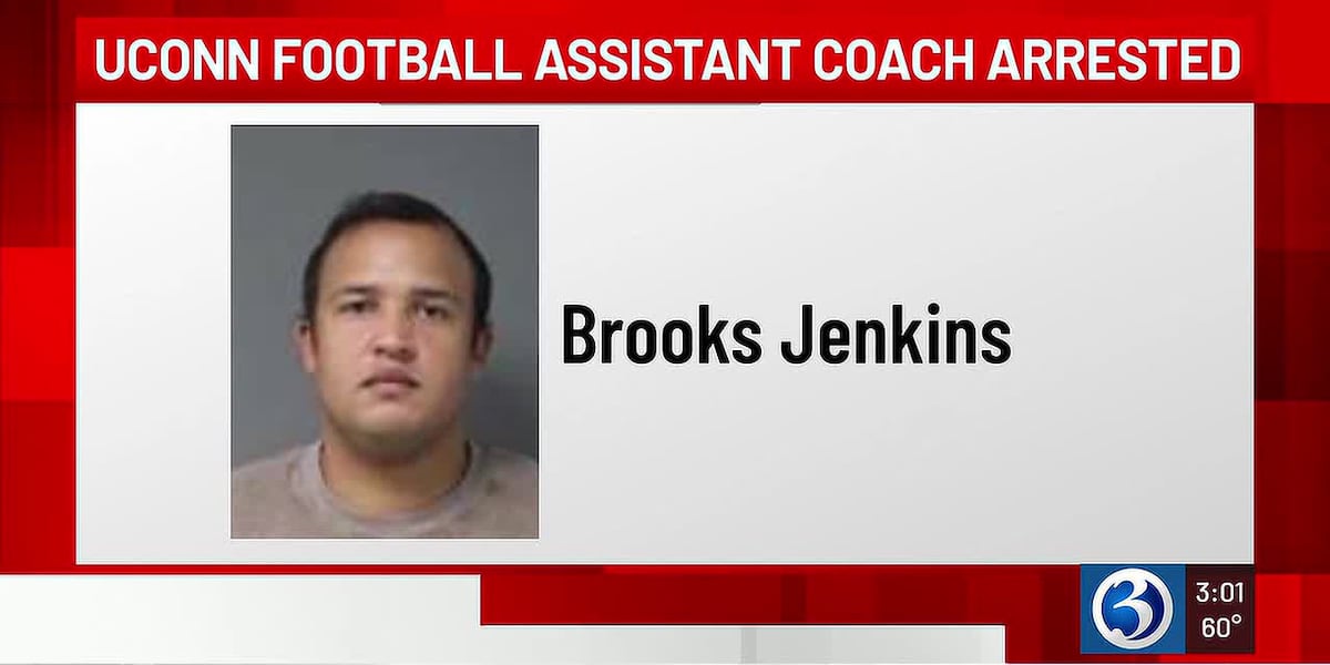WFSB’s published image identifying the UConn coach in its arrest report. Charges are allegations.